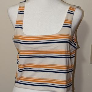 Square Neck Striped Tank Top - NWT Sizes S